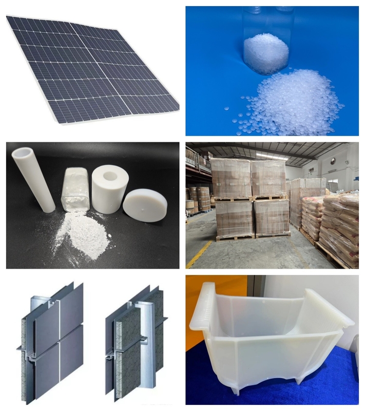 Résistance à la traction 50-60 MPa Pellets PVDF, granulés PVDF lisses pour le moulage par extrusion